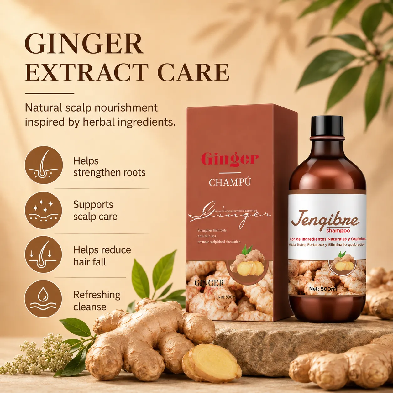 Ginger Natural Extract Strengthening Shampoo