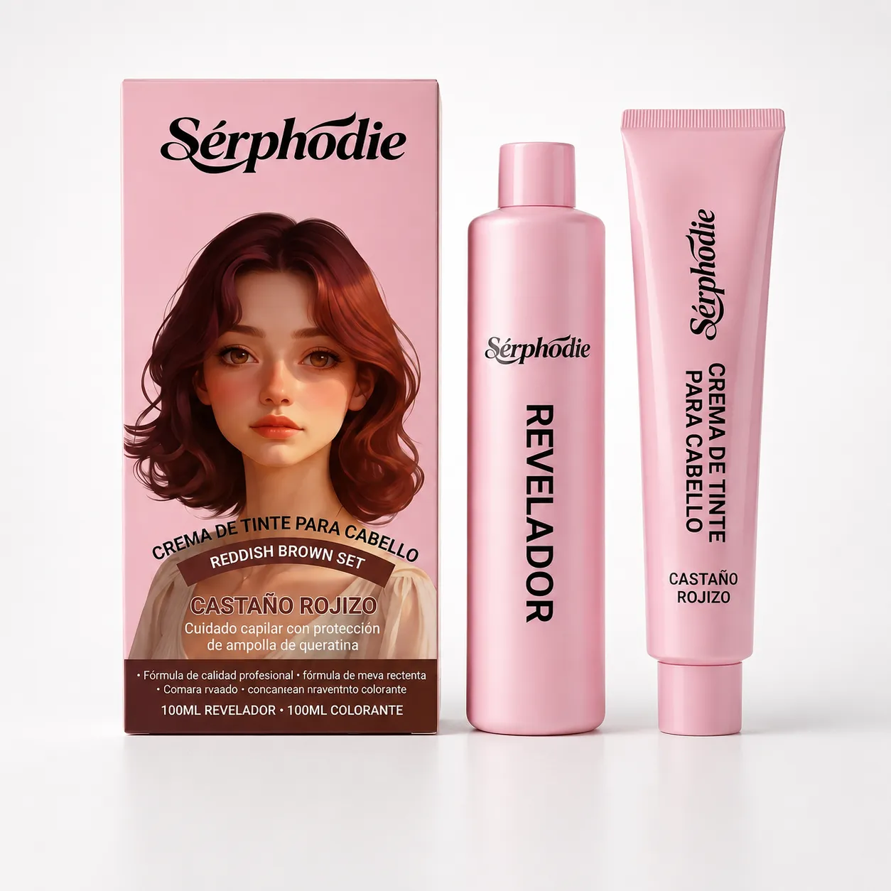 Sérphodie Reddish Brown At-Home Hair Color Cream Kit 60mlx2