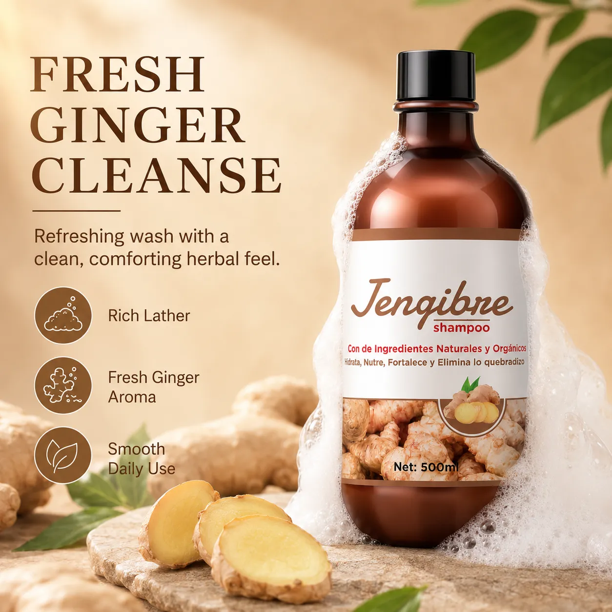 Ginger Natural Extract Strengthening Shampoo