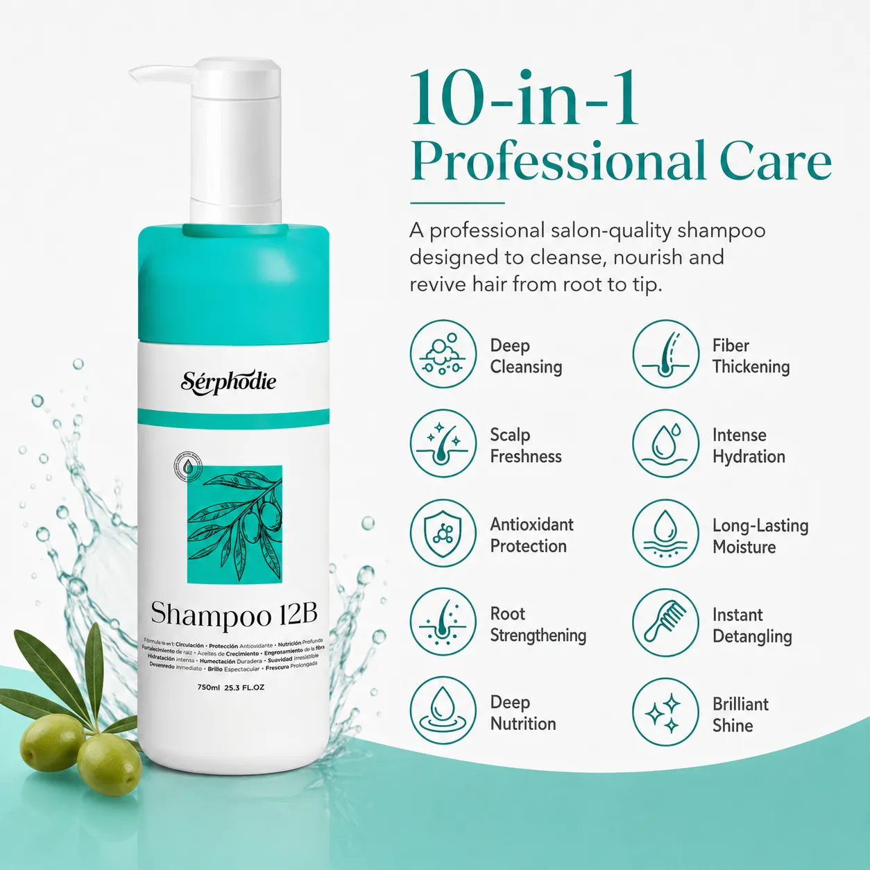 Serphodie 10-in-1 Professional Shampoo