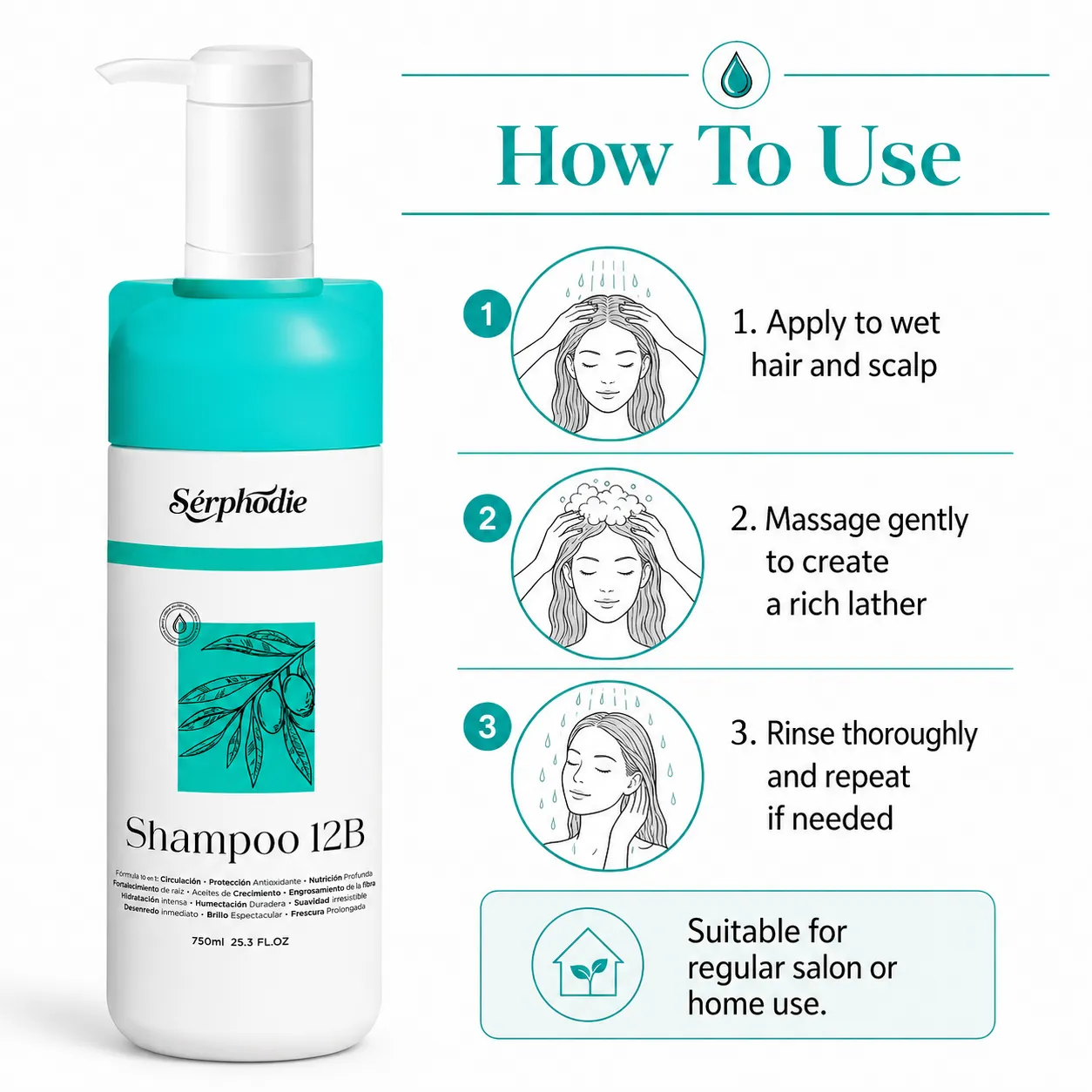 Serphodie 10-in-1 Professional Shampoo