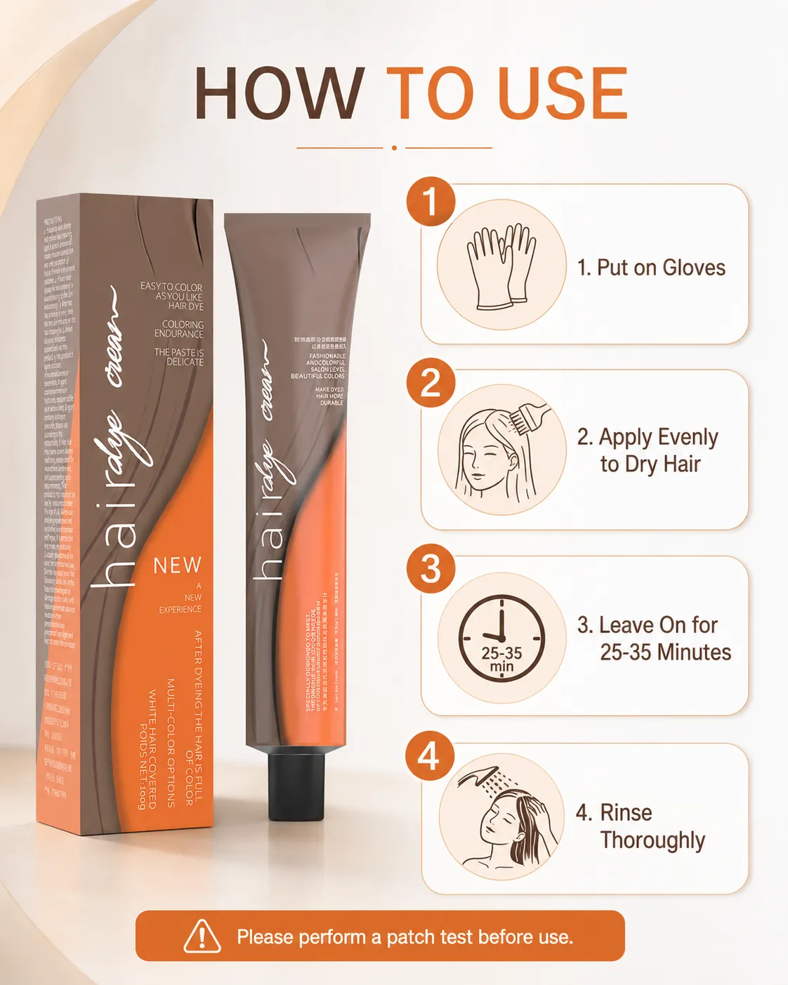 professional saloon use hair color cream 100ml