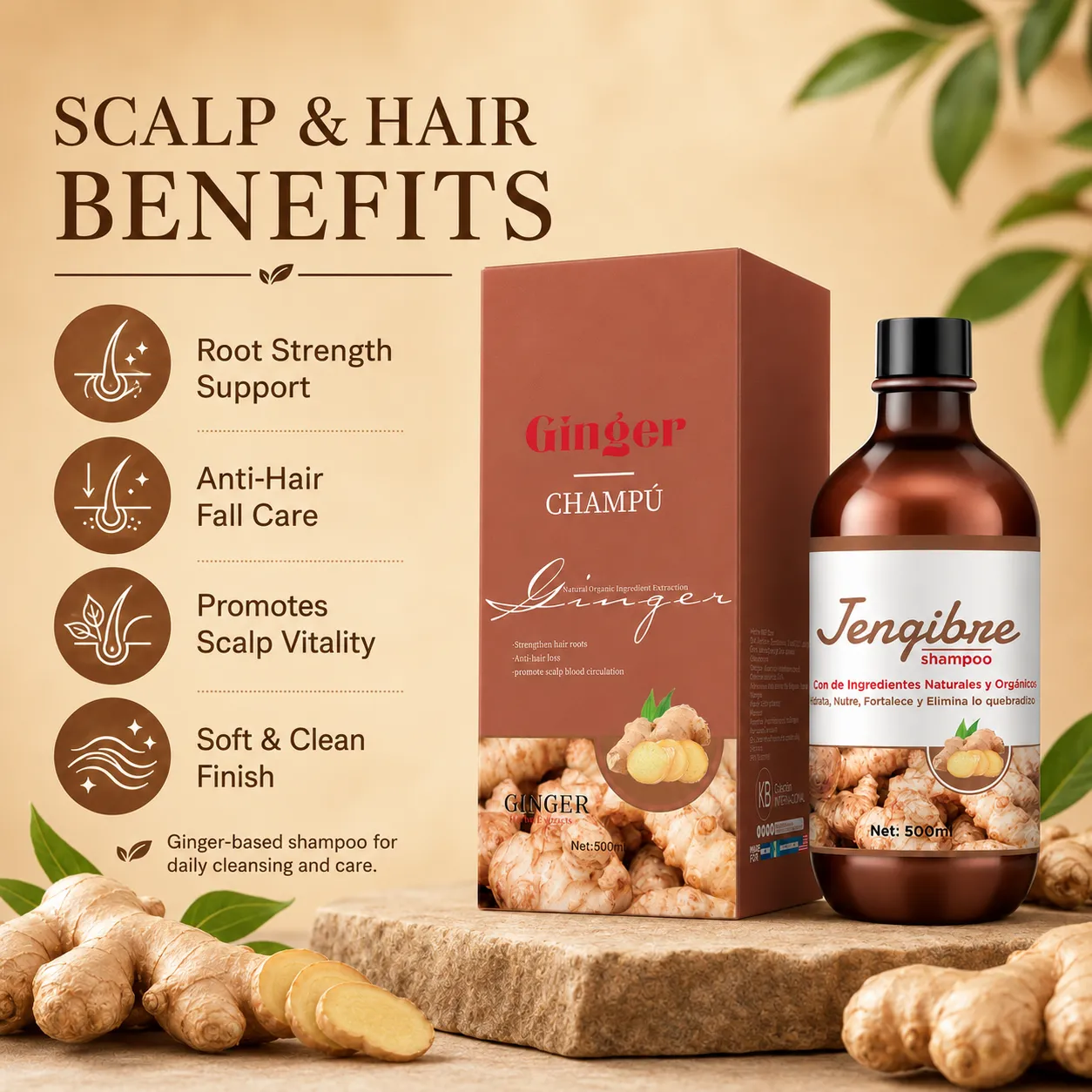 Ginger Natural Extract Strengthening Shampoo