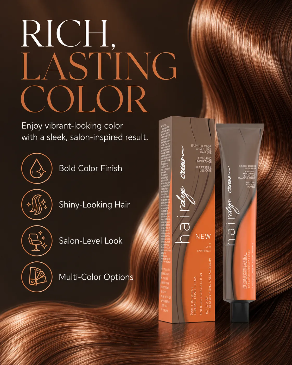 professional saloon use hair color cream 100ml
