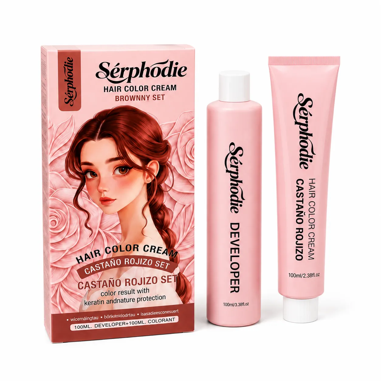 Sérphodie Reddish Brown At-Home Hair Color Cream Kit