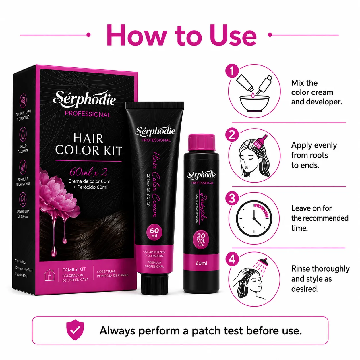 Serphodie Family Hair Color Kit