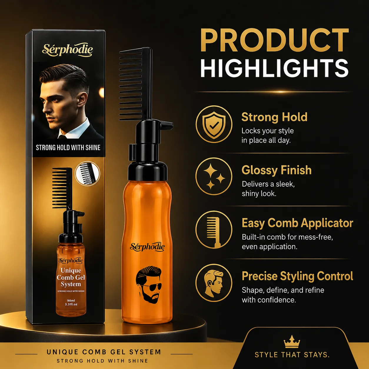 Serphodie Men’s Unique Comb Gel System