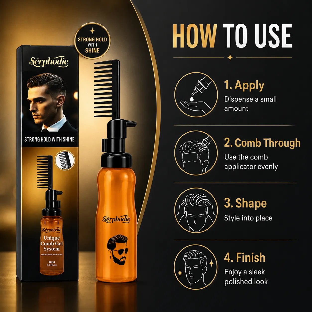 Serphodie Men’s Unique Comb Gel System