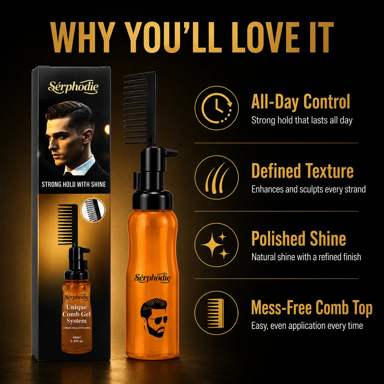 Serphodie Men’s Unique Comb Gel System