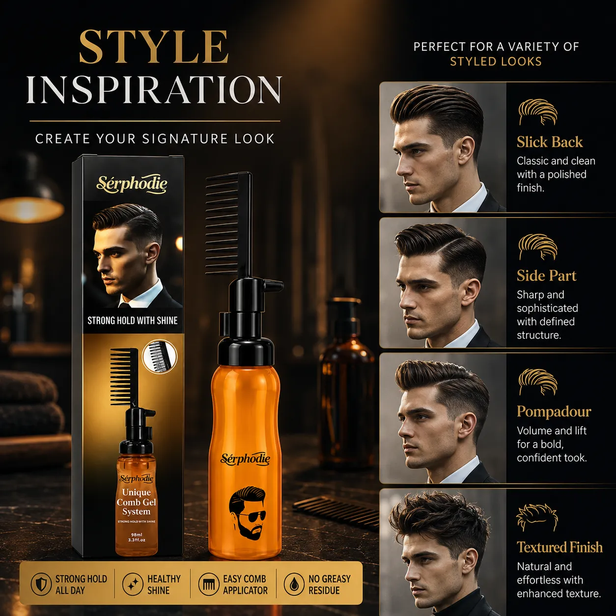 Serphodie Men’s Unique Comb Gel System