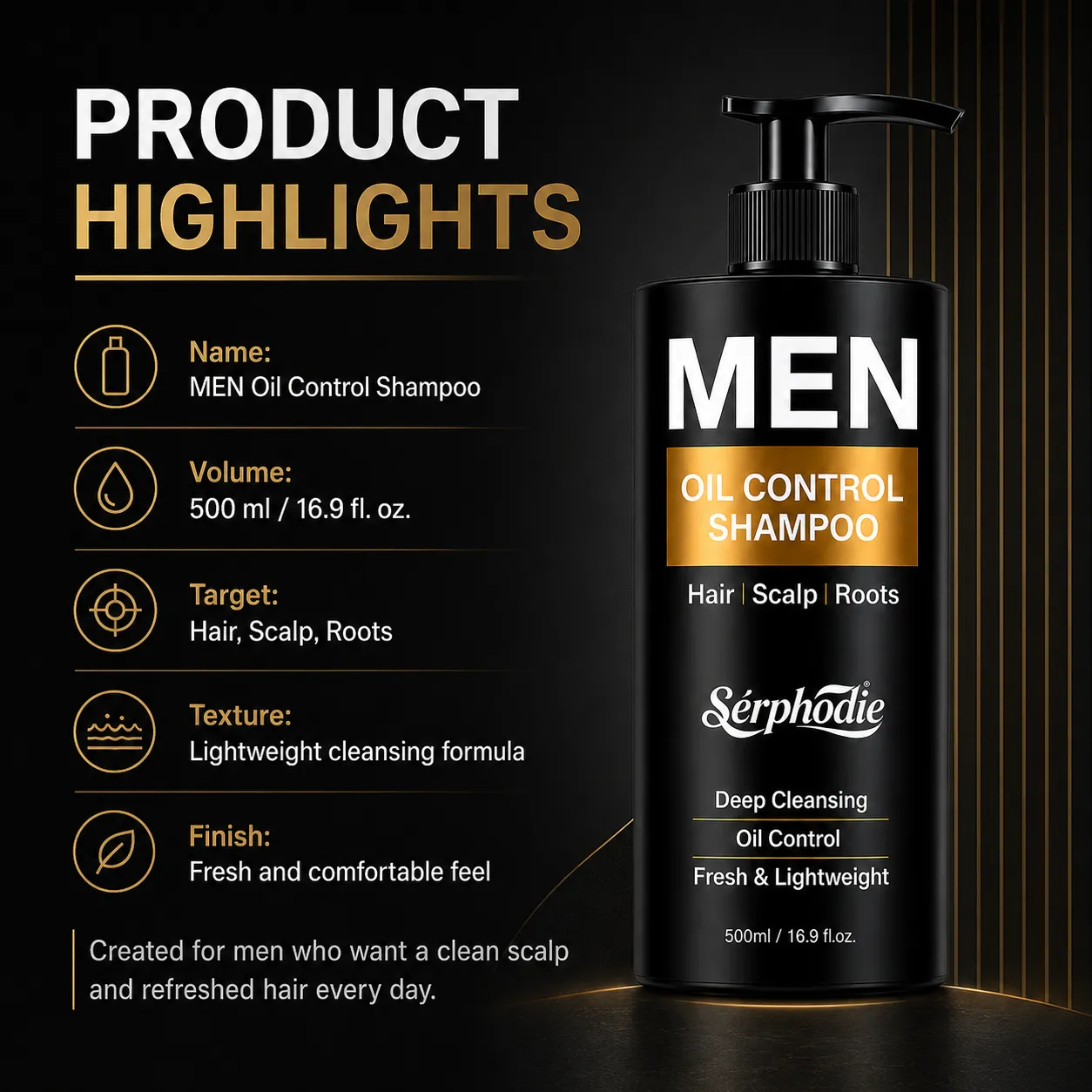Serphodie Men Oil Control Shampoo