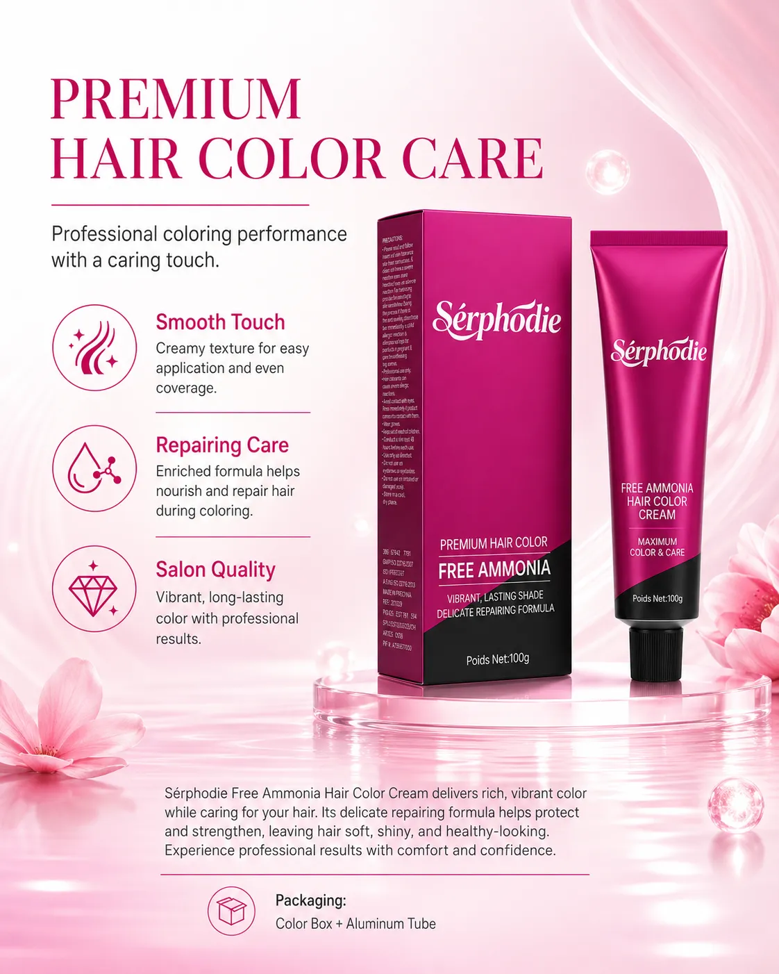 Serphodie Professional Free Ammonia Hair Color Cream