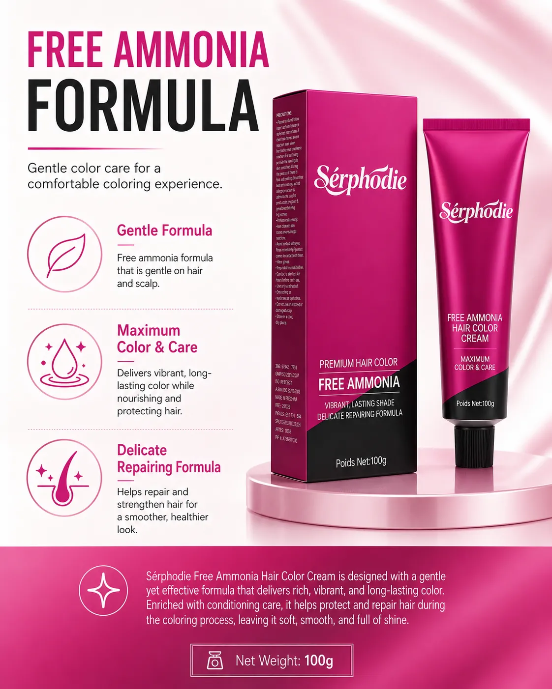 Serphodie Professional Free Ammonia Hair Color Cream