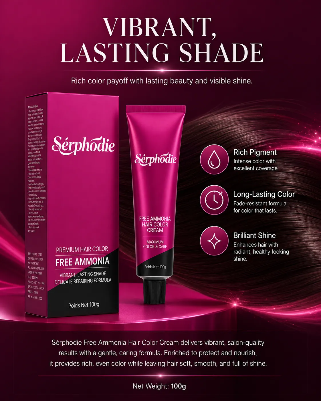 Serphodie Professional Free Ammonia Hair Color Cream
