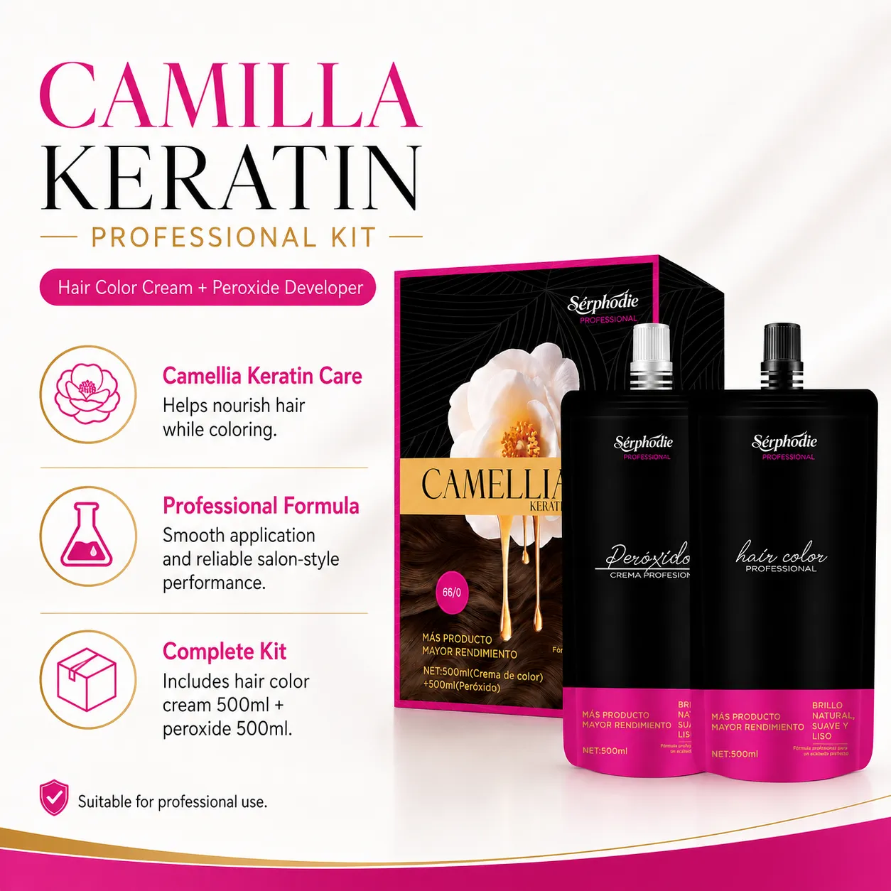 Serphodie Camellia Keratin Professional Hair Color Kit