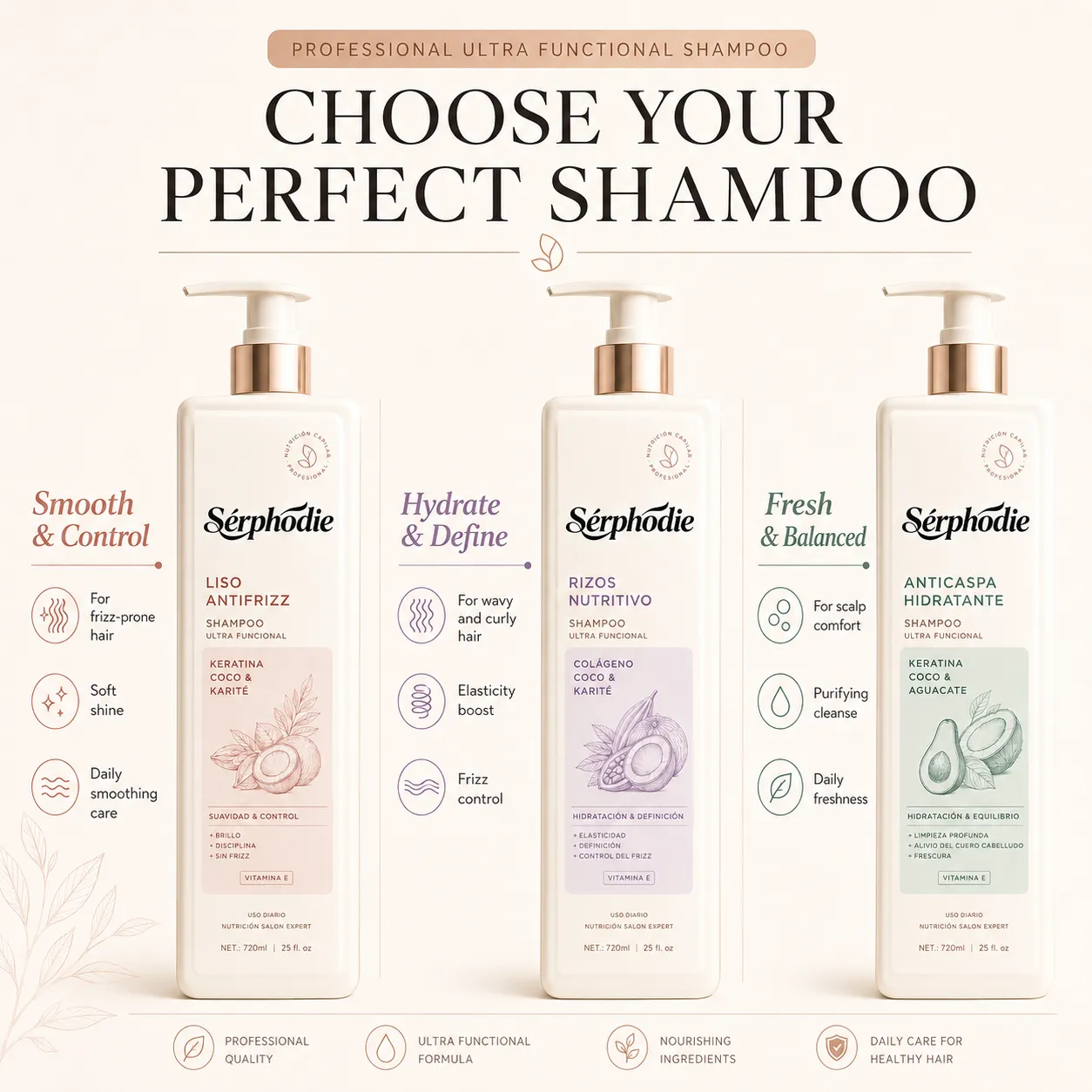 Serphodie Professional Shampoo Collection