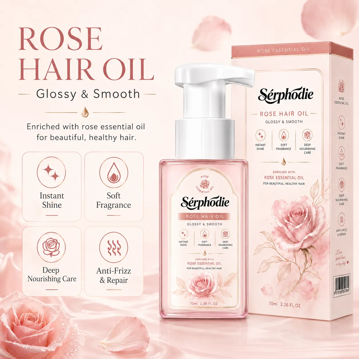Serphodie Rose Hair Oil