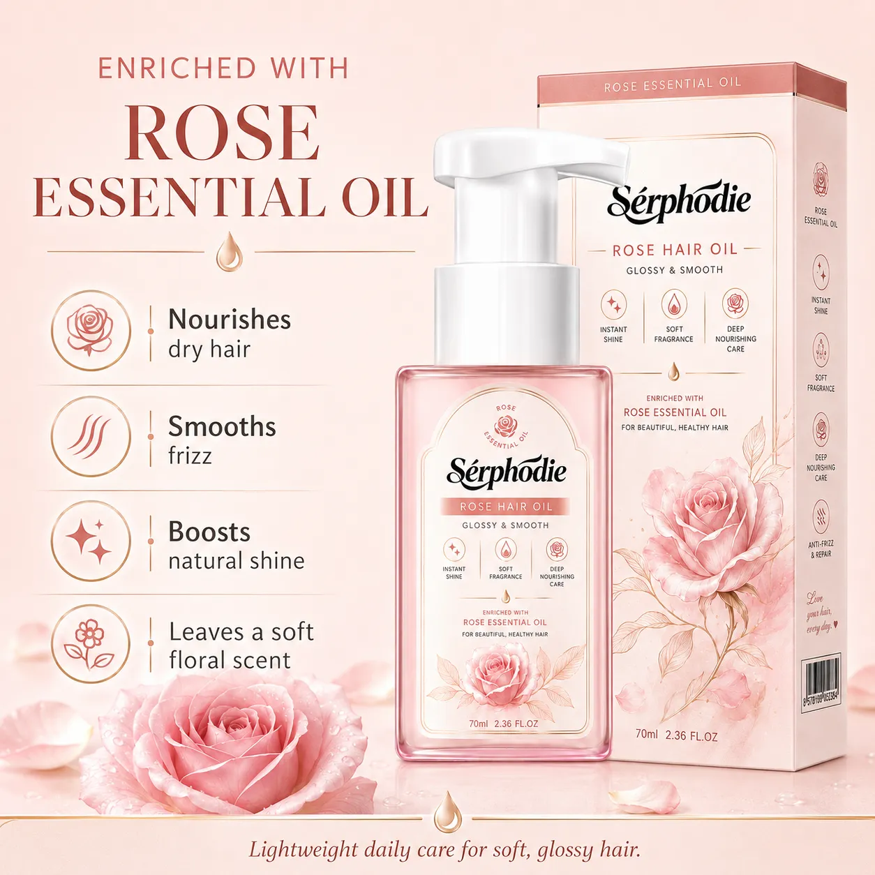 Serphodie Rose Hair Oil