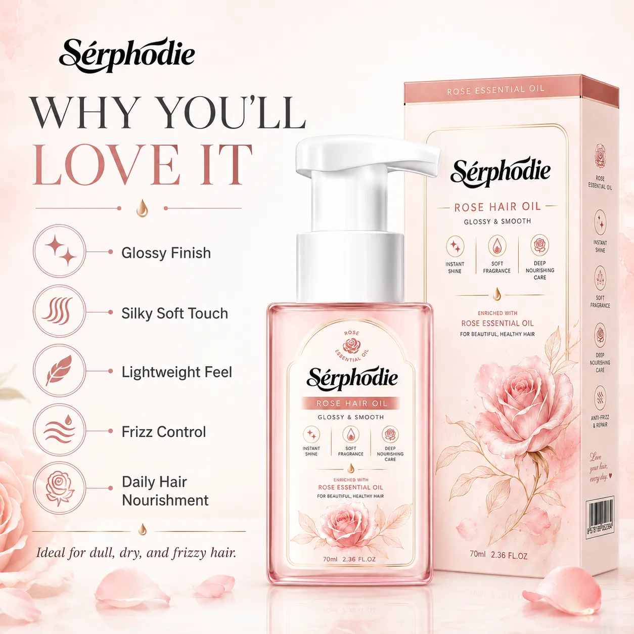 Serphodie Rose Hair Oil