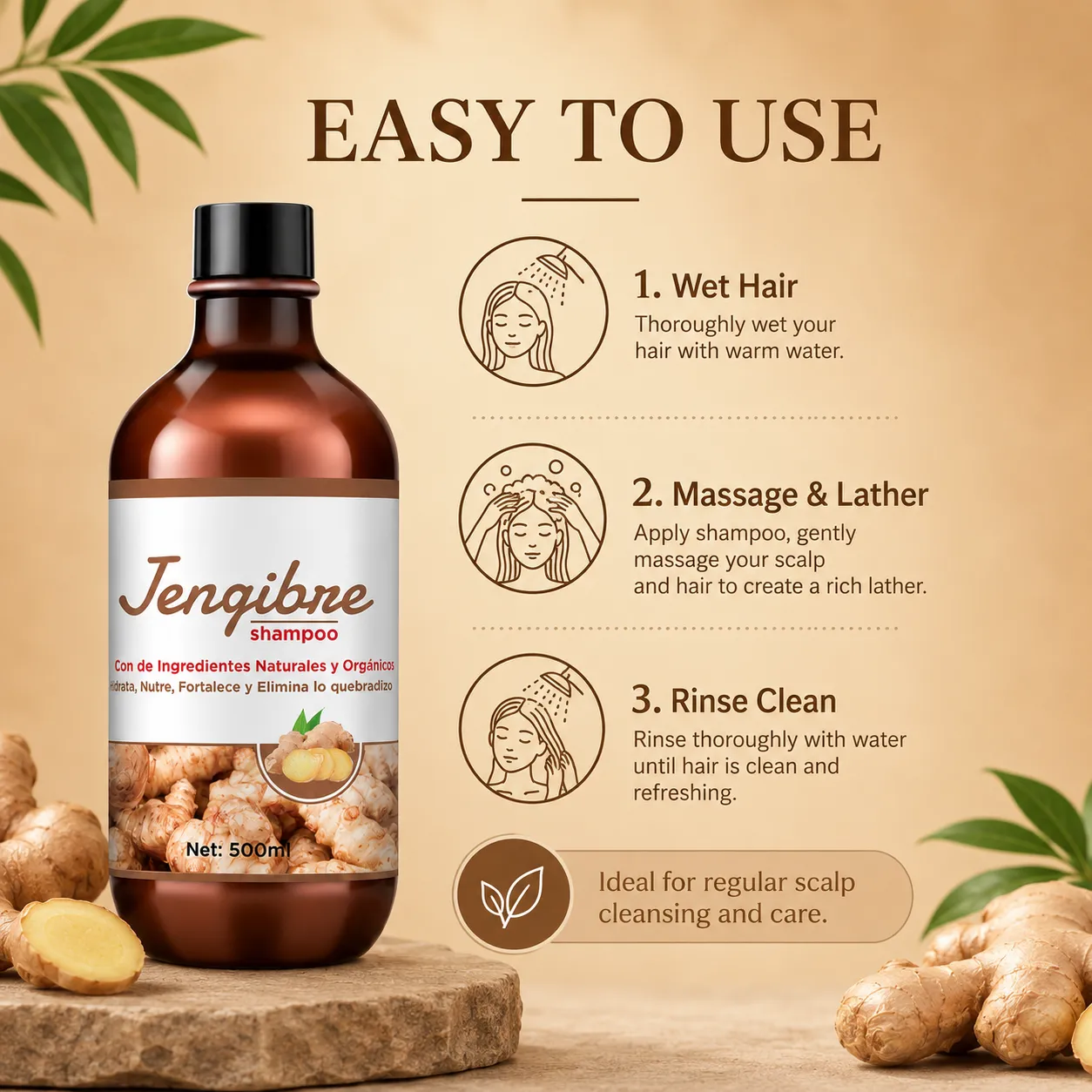 Ginger Natural Extract Strengthening Shampoo